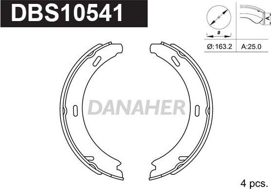 Danaher DBS10541 - Bremžu loku kompl., Stāvbremze ps1.lv