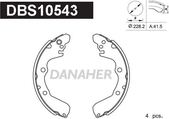 Danaher DBS10543 - Bremžu loku komplekts ps1.lv