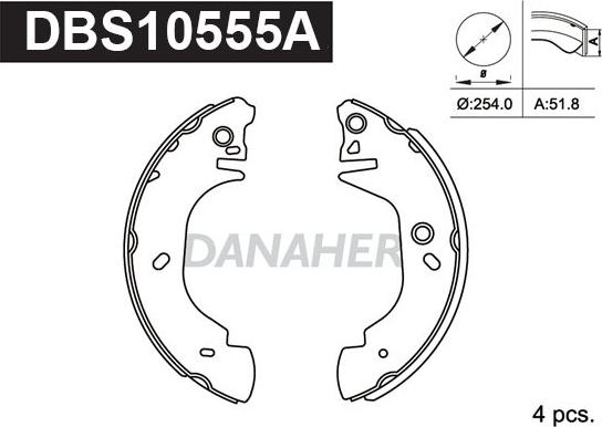 Danaher DBS10555A - Bremžu loku komplekts ps1.lv