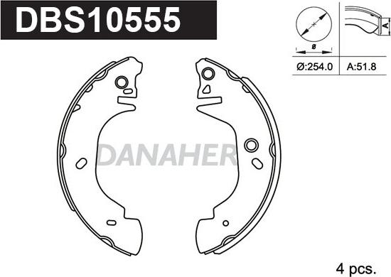 Danaher DBS10555 - Bremžu loku komplekts ps1.lv