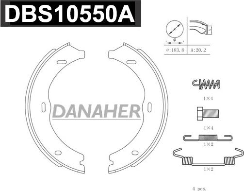 Danaher DBS10550A - Bremžu loku kompl., Stāvbremze ps1.lv
