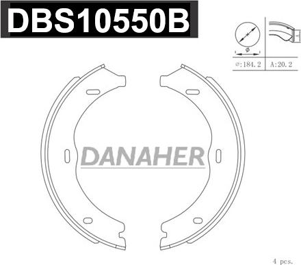 Danaher DBS10550B - Bremžu loku kompl., Stāvbremze ps1.lv