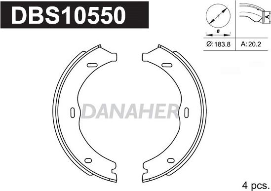 Danaher DBS10550 - Bremžu loku kompl., Stāvbremze ps1.lv