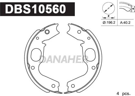 Danaher DBS10560 - Bremžu loku kompl., Stāvbremze ps1.lv