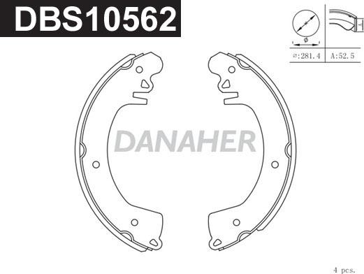 Danaher DBS10562 - Bremžu loku komplekts ps1.lv