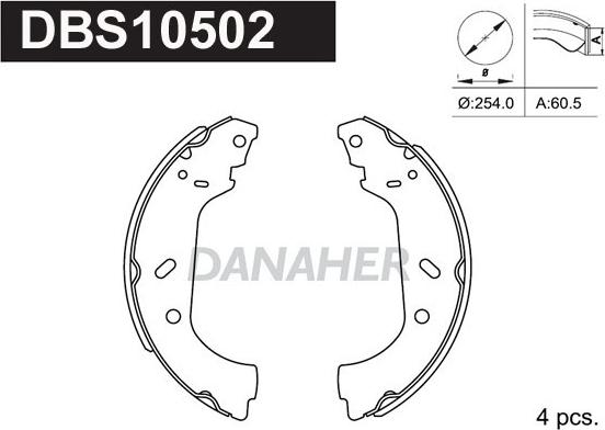 Danaher DBS10502 - Bremžu loku komplekts ps1.lv