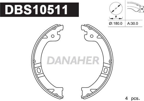 Danaher DBS10511 - Bremžu loku kompl., Stāvbremze ps1.lv