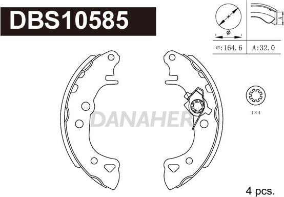 Danaher DBS10585 - Bremžu loku komplekts ps1.lv