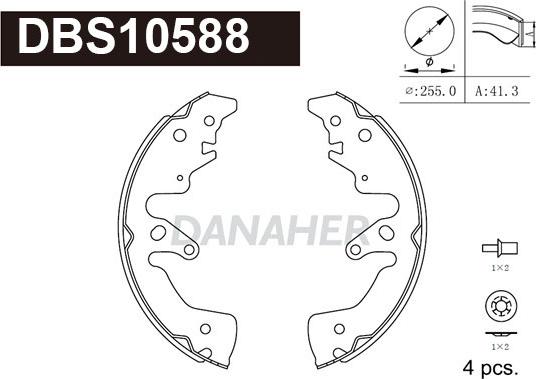 Danaher DBS10588 - Bremžu loku komplekts ps1.lv