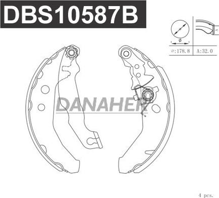 Danaher DBS10587B - Bremžu loku komplekts ps1.lv