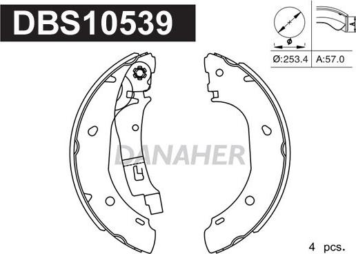 Danaher DBS10539 - Bremžu loku komplekts ps1.lv