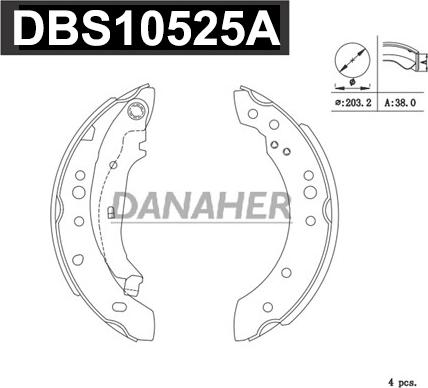 Danaher DBS10525A - Bremžu loku komplekts ps1.lv