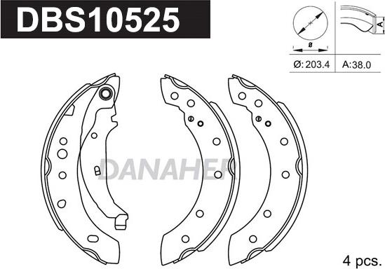 Danaher DBS10525 - Bremžu loku komplekts ps1.lv