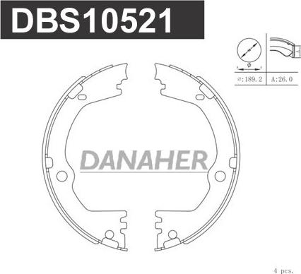 Danaher DBS10521 - Bremžu loku kompl., Stāvbremze ps1.lv