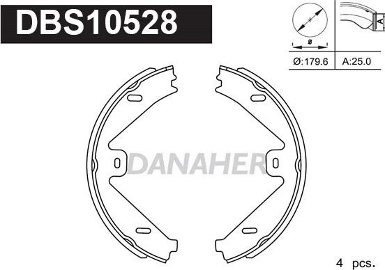 Danaher DBS10528 - Bremžu loku kompl., Stāvbremze ps1.lv