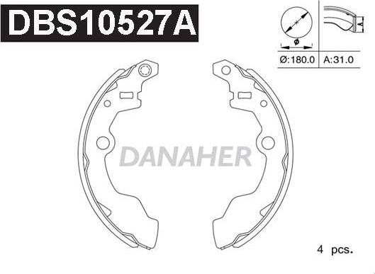 Danaher DBS10527A - Bremžu loku komplekts ps1.lv