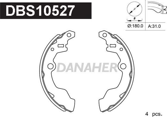 Danaher DBS10527 - Bremžu loku komplekts ps1.lv