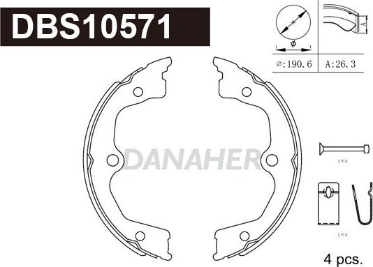 Danaher DBS10571 - Bremžu loku kompl., Stāvbremze ps1.lv