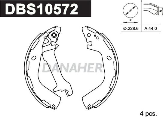 Danaher DBS10572 - Bremžu loku komplekts ps1.lv