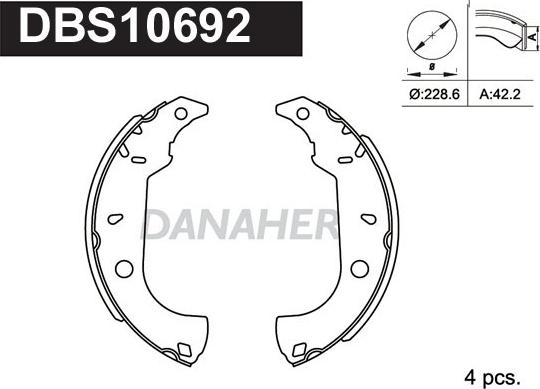 Danaher DBS10692 - Bremžu loku komplekts ps1.lv