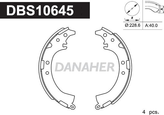 Danaher DBS10645 - Bremžu loku komplekts ps1.lv