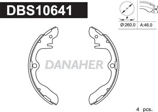 Danaher DBS10641 - Bremžu loku komplekts ps1.lv