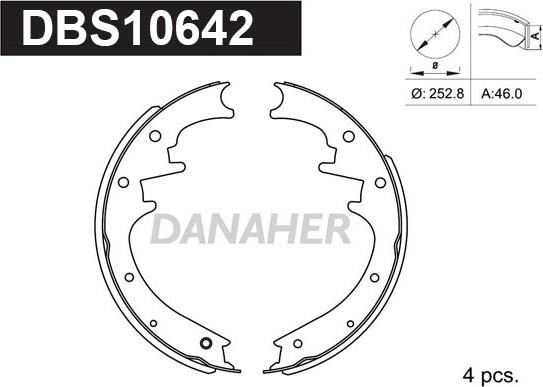 Danaher DBS10642 - Bremžu loku komplekts ps1.lv