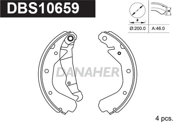 Danaher DBS10659 - Bremžu loku komplekts ps1.lv