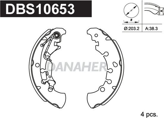 Danaher DBS10653 - Bremžu loku komplekts ps1.lv