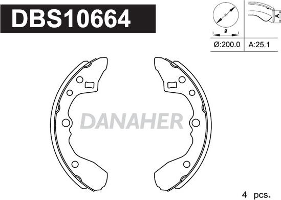 Danaher DBS10664 - Bremžu loku komplekts ps1.lv