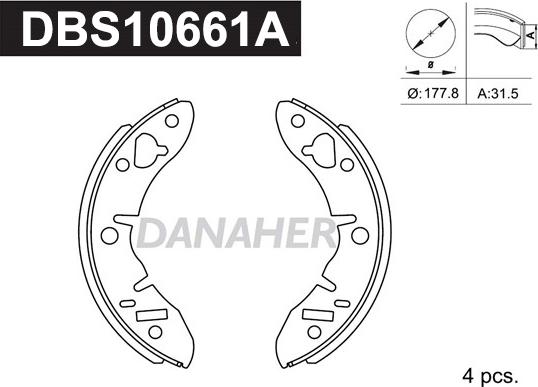 Danaher DBS10661A - Bremžu loku komplekts ps1.lv