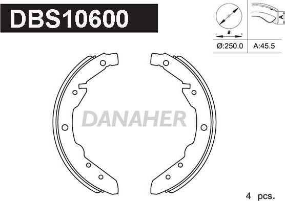 Danaher DBS10600 - Bremžu loku komplekts ps1.lv