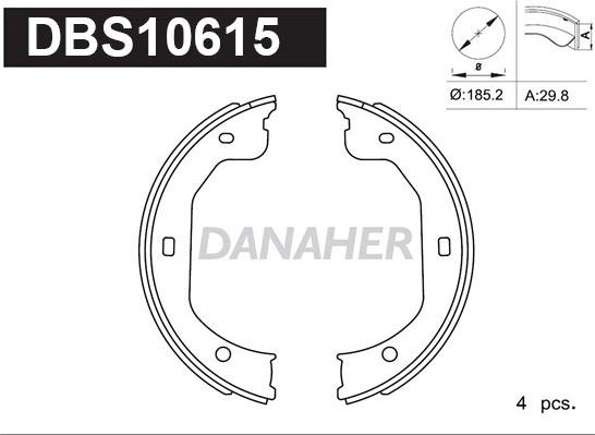 Danaher DBS10615 - Bremžu loku kompl., Stāvbremze ps1.lv