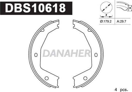 Danaher DBS10618 - Bremžu loku kompl., Stāvbremze ps1.lv