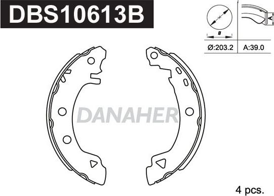 Danaher DBS10613B - Bremžu loku komplekts ps1.lv