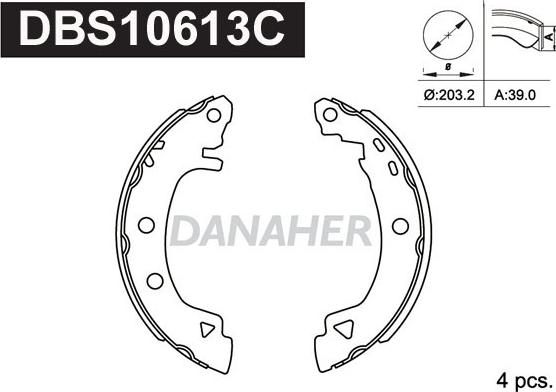 Danaher DBS10613C - Bremžu loku komplekts ps1.lv