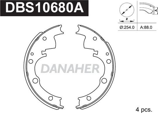 Danaher DBS10680A - Bremžu loku komplekts ps1.lv