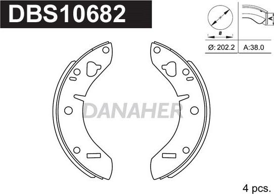 Danaher DBS10682 - Bremžu loku komplekts ps1.lv