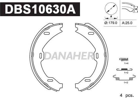 Danaher DBS10630A - Bremžu loku kompl., Stāvbremze ps1.lv