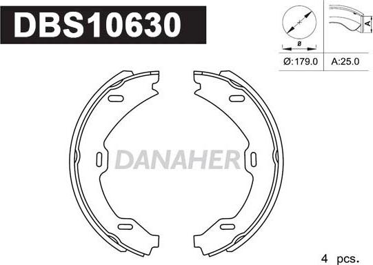 Danaher DBS10630 - Bremžu loku kompl., Stāvbremze ps1.lv