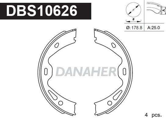 Danaher DBS10626 - Bremžu loku kompl., Stāvbremze ps1.lv