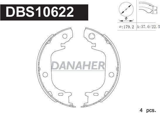 Danaher DBS10622 - Bremžu loku kompl., Stāvbremze ps1.lv