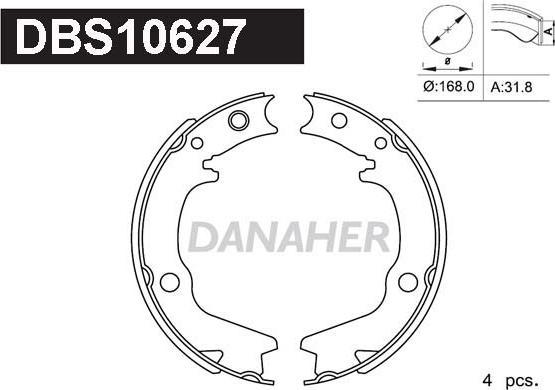 Danaher DBS10627 - Bremžu loku kompl., Stāvbremze ps1.lv