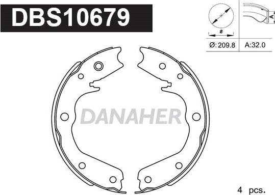 Danaher DBS10679 - Bremžu loku kompl., Stāvbremze ps1.lv