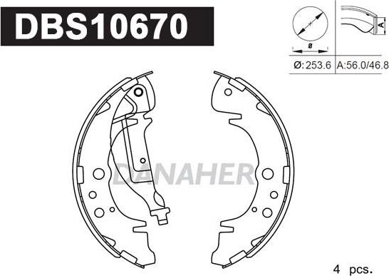 Danaher DBS10670 - Bremžu loku komplekts ps1.lv