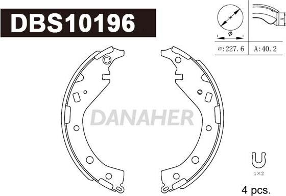 Danaher DBS10196 - Bremžu loku komplekts ps1.lv