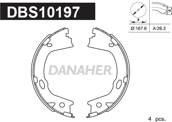 Danaher DBS10197 - Bremžu loku kompl., Stāvbremze ps1.lv