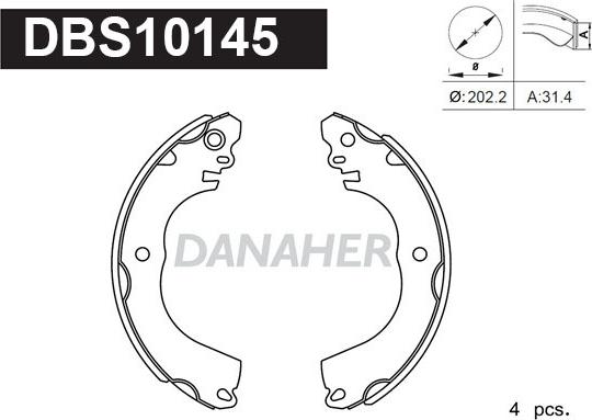 Danaher DBS10145 - Bremžu loku komplekts ps1.lv