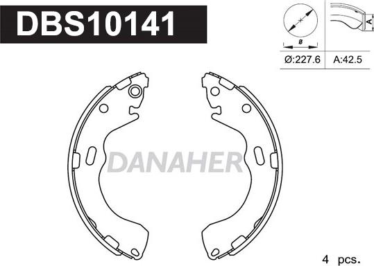 Danaher DBS10141 - Bremžu loku komplekts ps1.lv