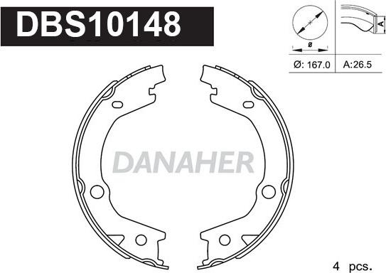 Danaher DBS10148 - Bremžu loku kompl., Stāvbremze ps1.lv